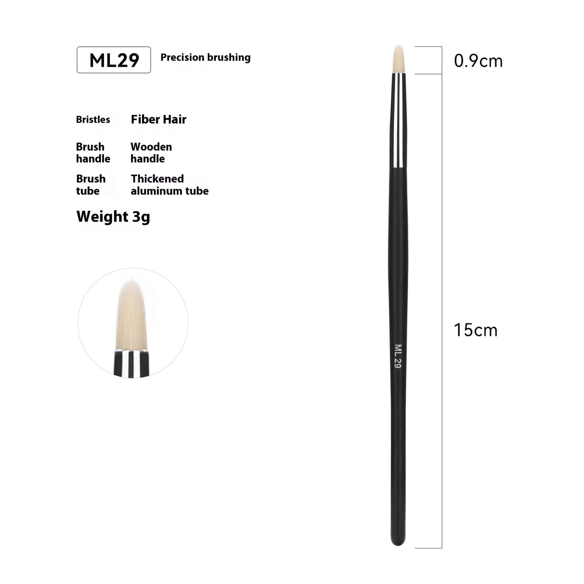 Vente Amazon Can Bulk 32 PCs Brush Suit Brush simple maquillage Sac en cuir avec poignée en bois