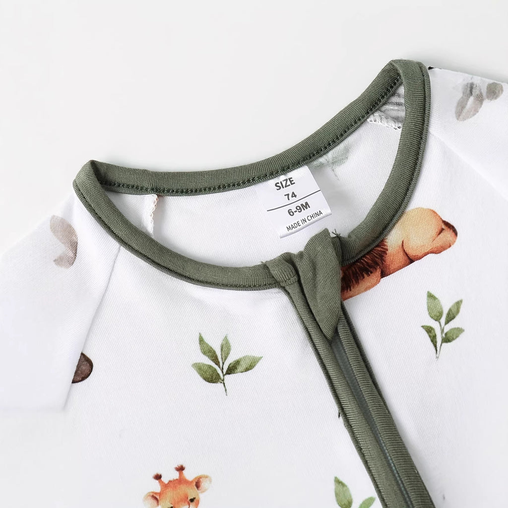 Onesie Zip-up d'impression numérique animal