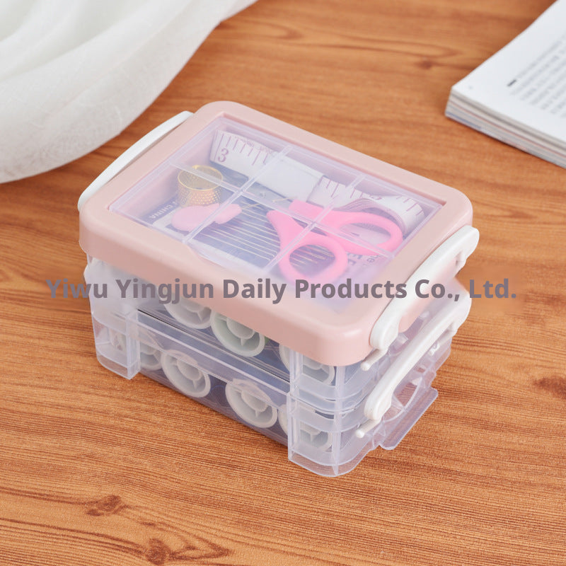 Red Multi-Layer Classified Sewing Box - 21-Piece Set - 1
