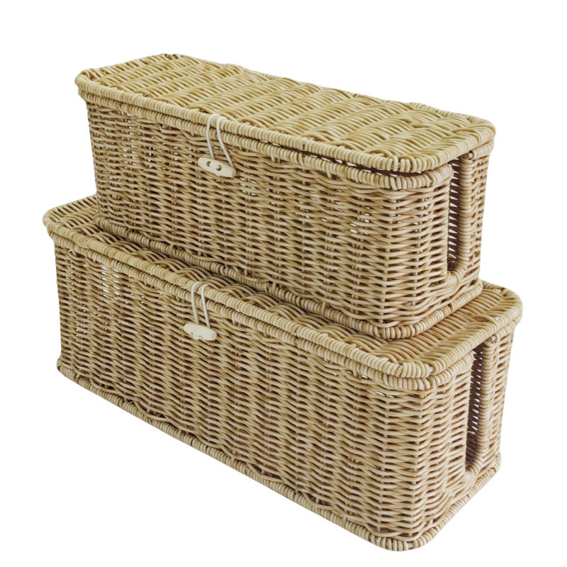 Panier de rangement pour tissés de style rotin et rotin