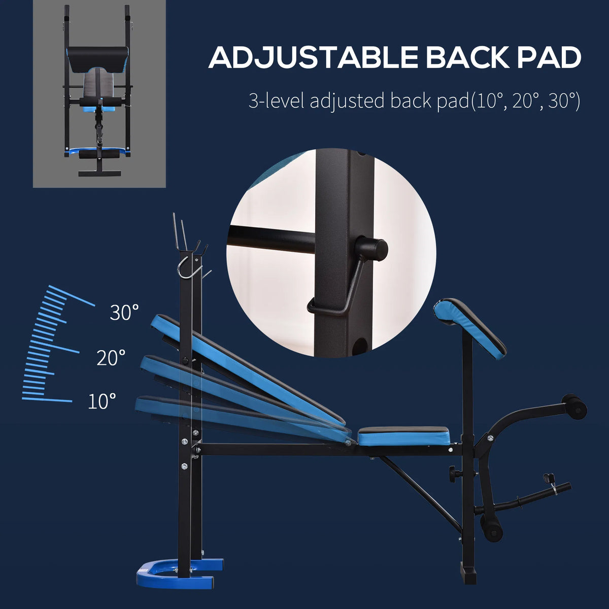 Banc de poids réglable avec rack Barbell et développeur de jambes pour le levage de poids et la fixation