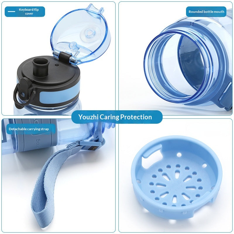 Bouteille d'eau en plastique portable de grande capacité