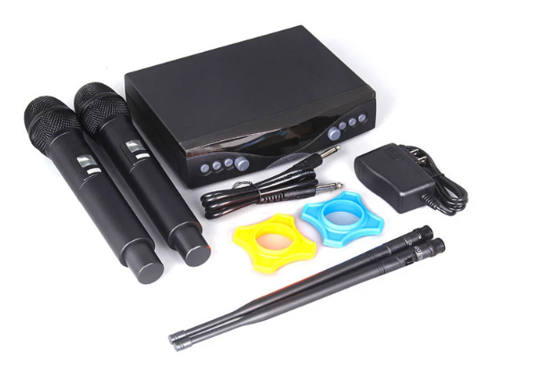 Un support deux microphone professionnel sans fil