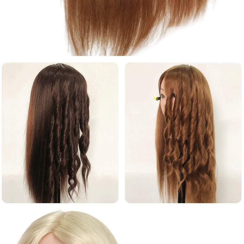 Les vrais cheveux peuvent être bouclés et Blown tête dummy modèle
