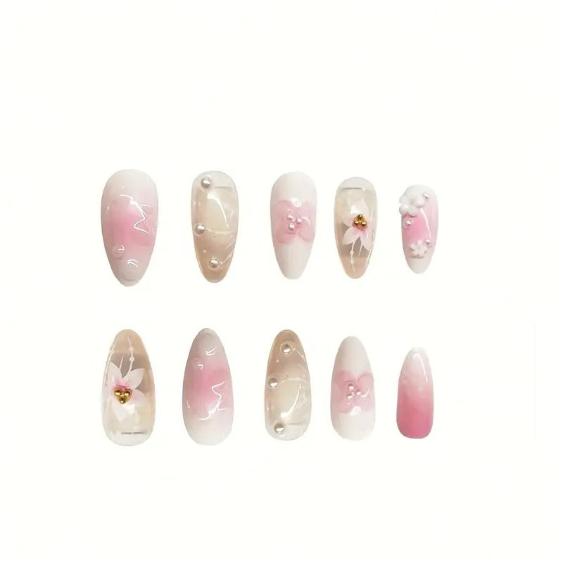 Pur désir fleurs douces porter l'armure amovible faux ongles