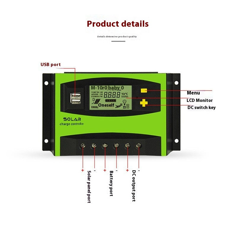 Contrôleur solaire 12v24v20A-60A Contrôleur de panneau photovoltaïque