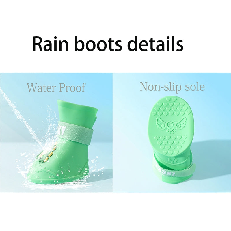 Rainshoe en caoutchouc antidérapant imperméable pour animaux de compagnie