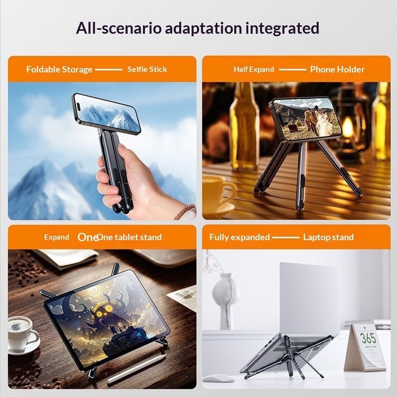 Support portable de téléphone en aluminium magnétique multifonctionnel