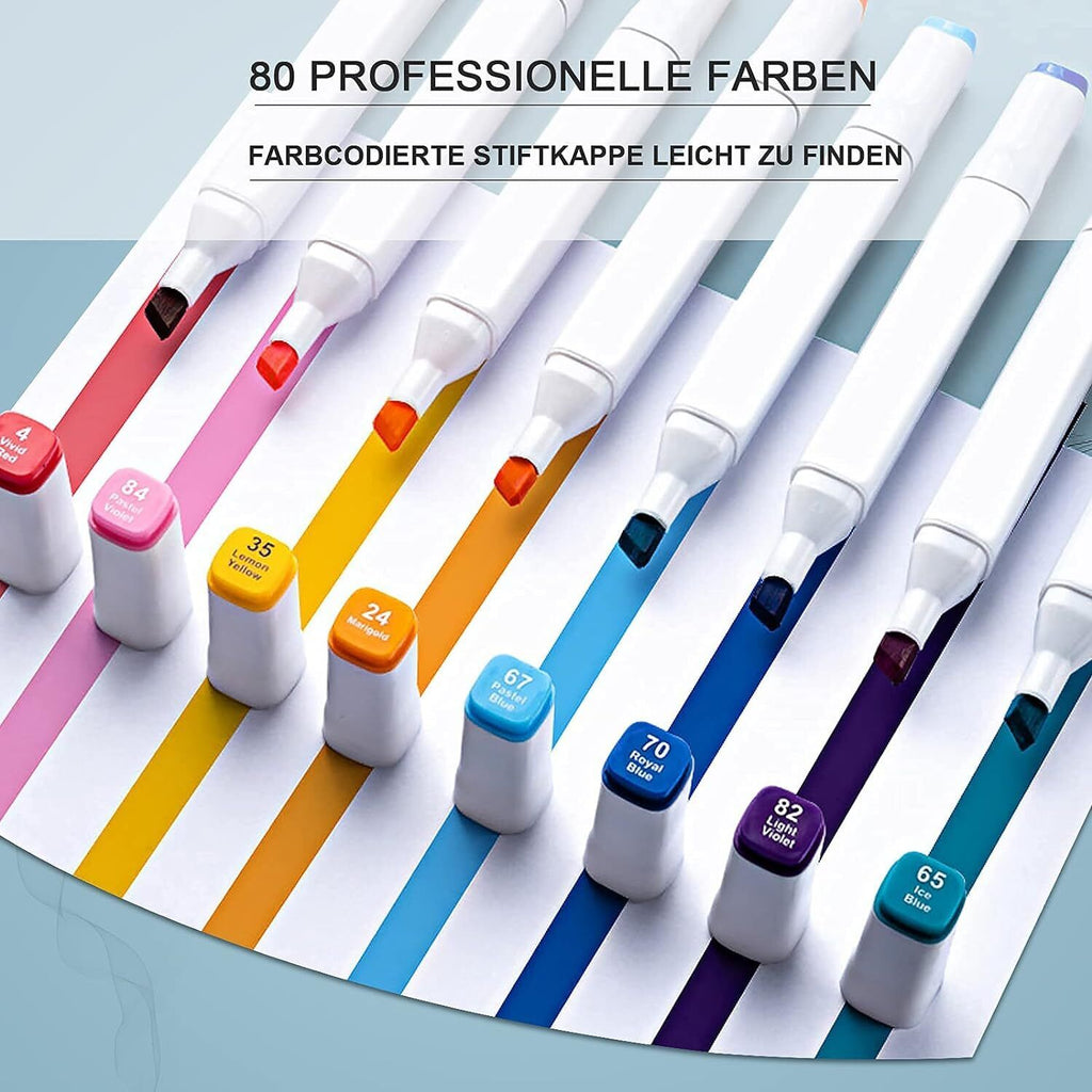 80 Farbe Acrylstifte Marker Set Stylo permanent bricolage Graffiti Sketch Dual Pen