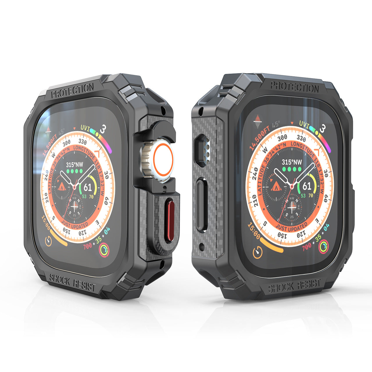 Fibre de carbone demi-paquet électroplacant TPU anti-chute boîtier de protection