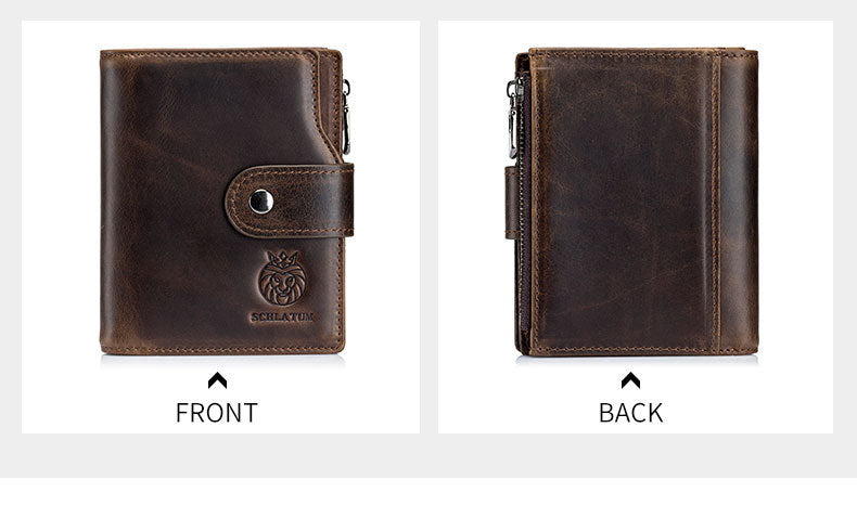Premier calque Cowhide RFID Antivol cuir pivotant européen et américain retro hommes