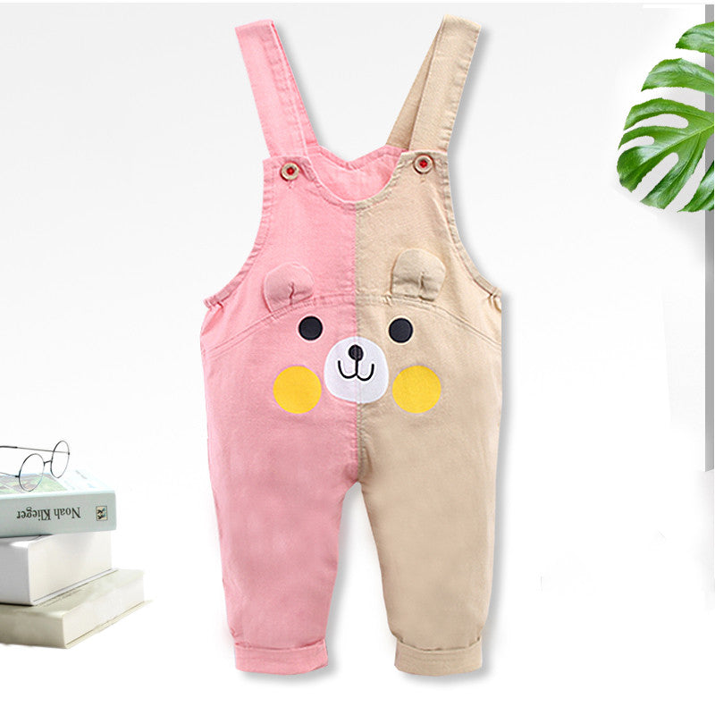 Fashion Couleur Matching bébé Mandarin seul dents Pantalons de canard Mince
