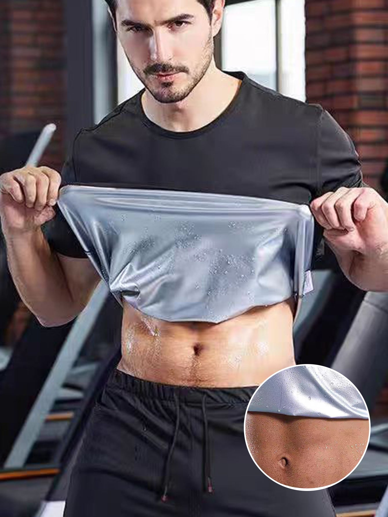 Chemise Sauna pour hommes T-shirt Sweat à la chaleur T-shirt Sweat Sauna pour hommes