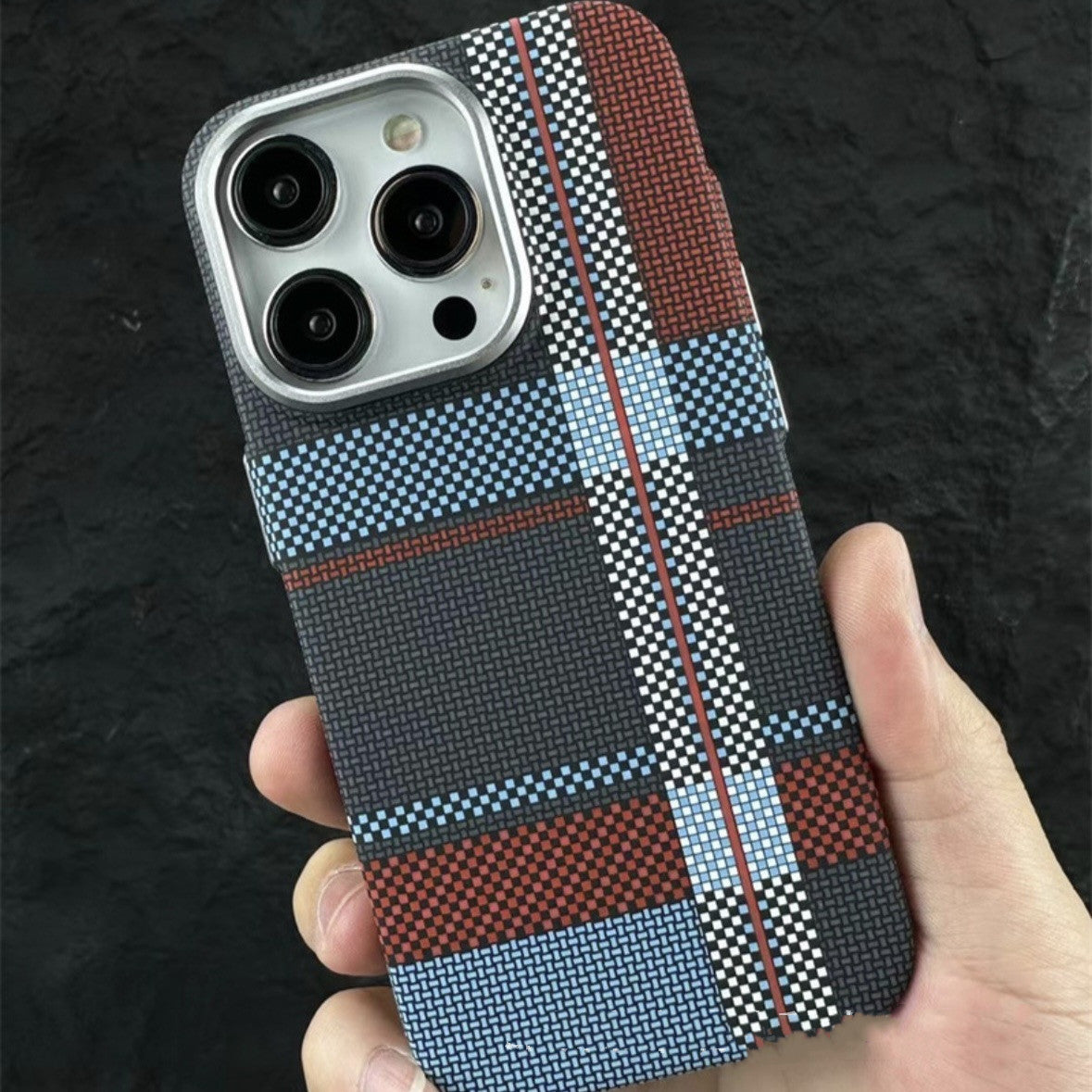 Motif magnétique Kafra Carbon Fibre Étui de téléphone de protection tout compris