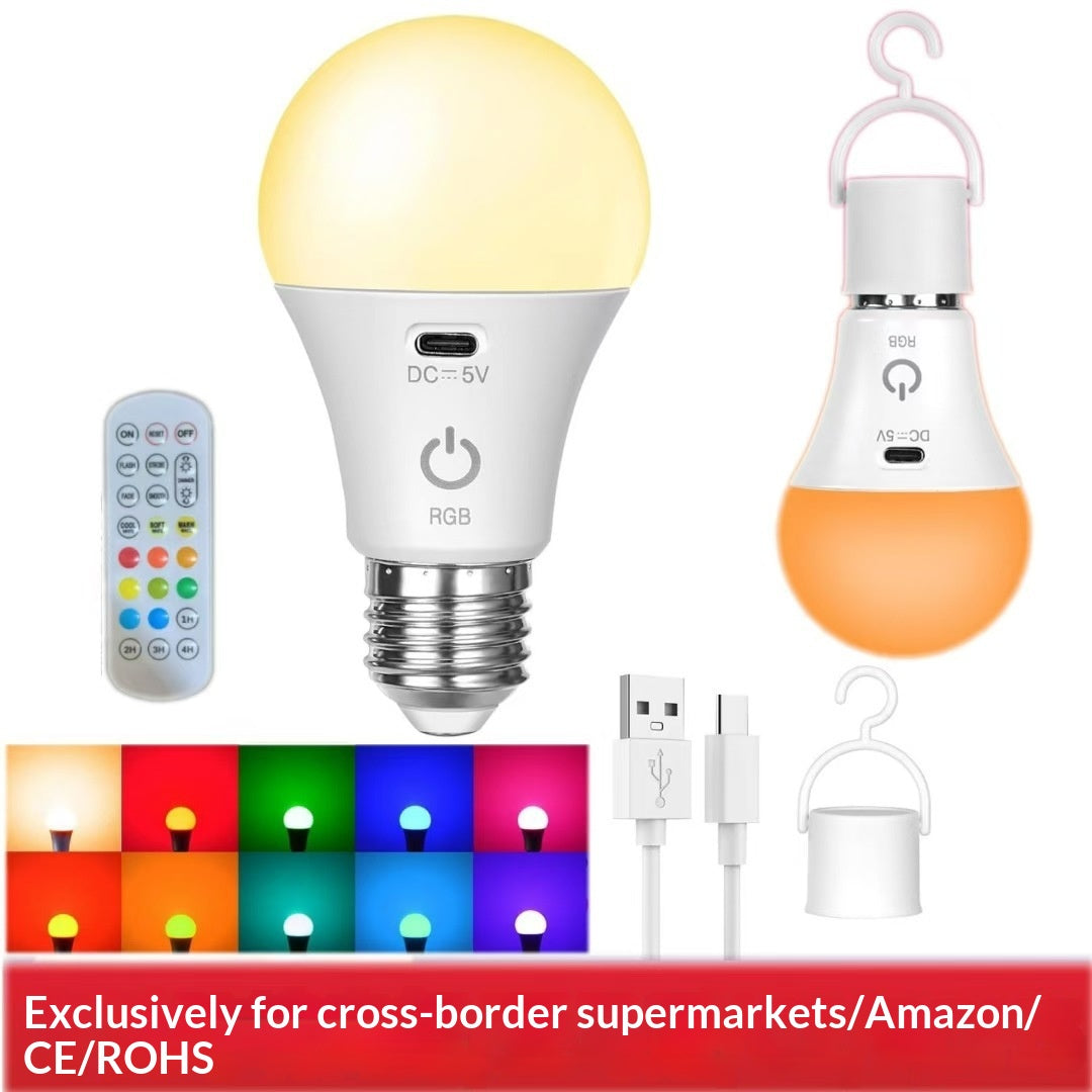 E27 Base vis Tri-color RGB minuterie contrôlée Ampoule dimmable