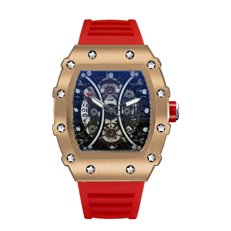 Automatique Quartz Hollow Luminous Waterproof Hommes en forme de barils