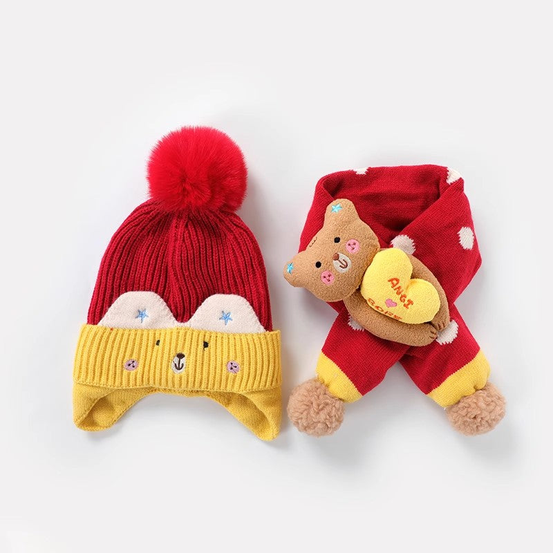 Chapeau d'enfants Chapeau écharpe en laine bébé