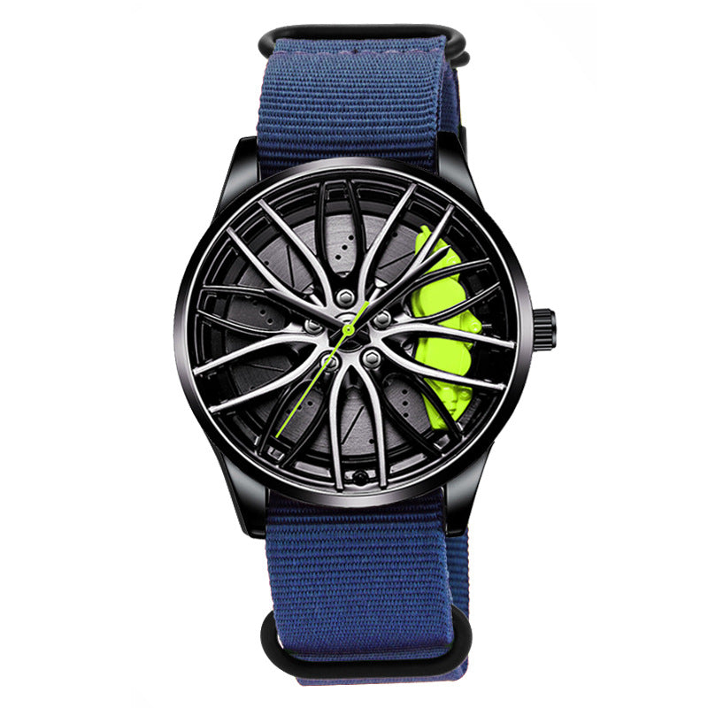 Nylon Roue Hubs Montre Quartz Créative Homme