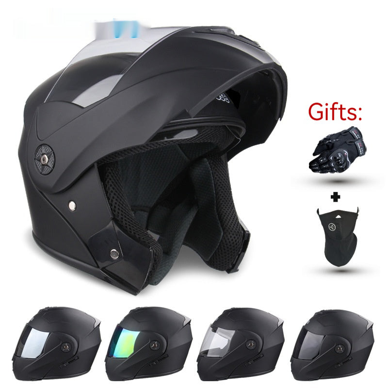 Motorcycle électrique double objectif exposé hommes et femmes casque de moto