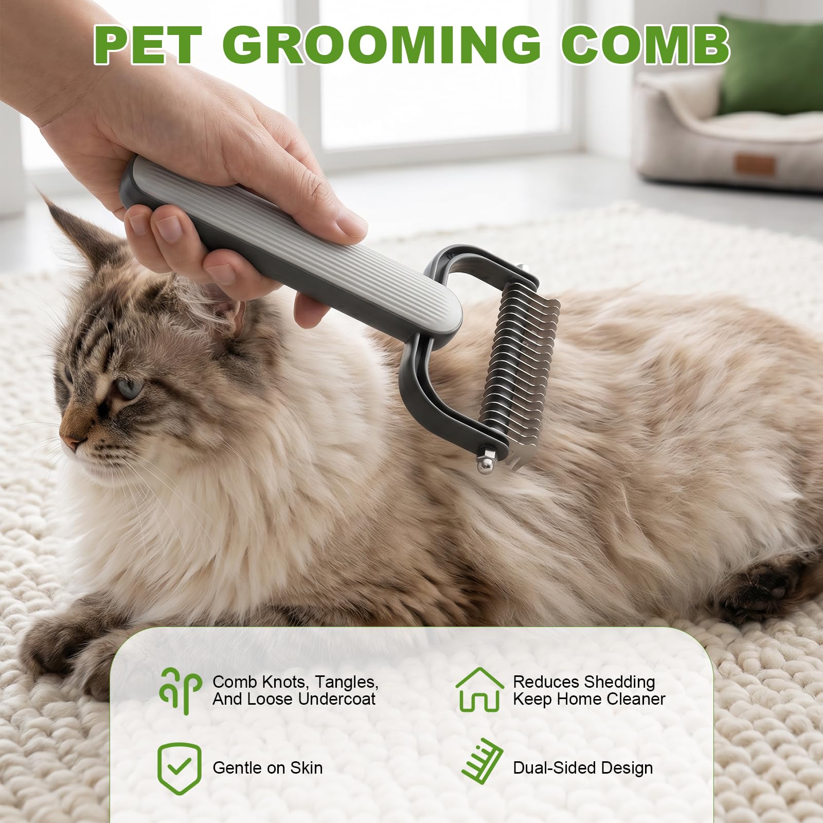 Peigne de dématage à double face pour chiens et chats
