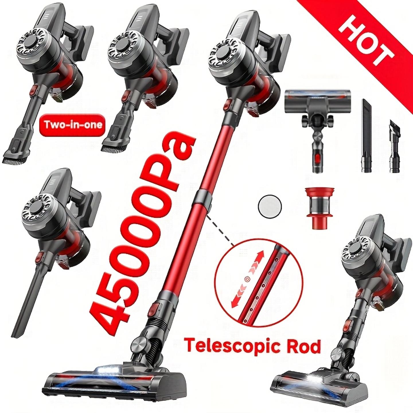 Aspirateur vert clair 8-en-1 sans fil. Suction puissante