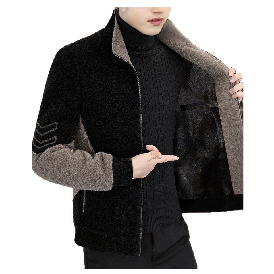 Veste de manchette pour hommes avec doublure en polaire et vêtements de dessus épais
