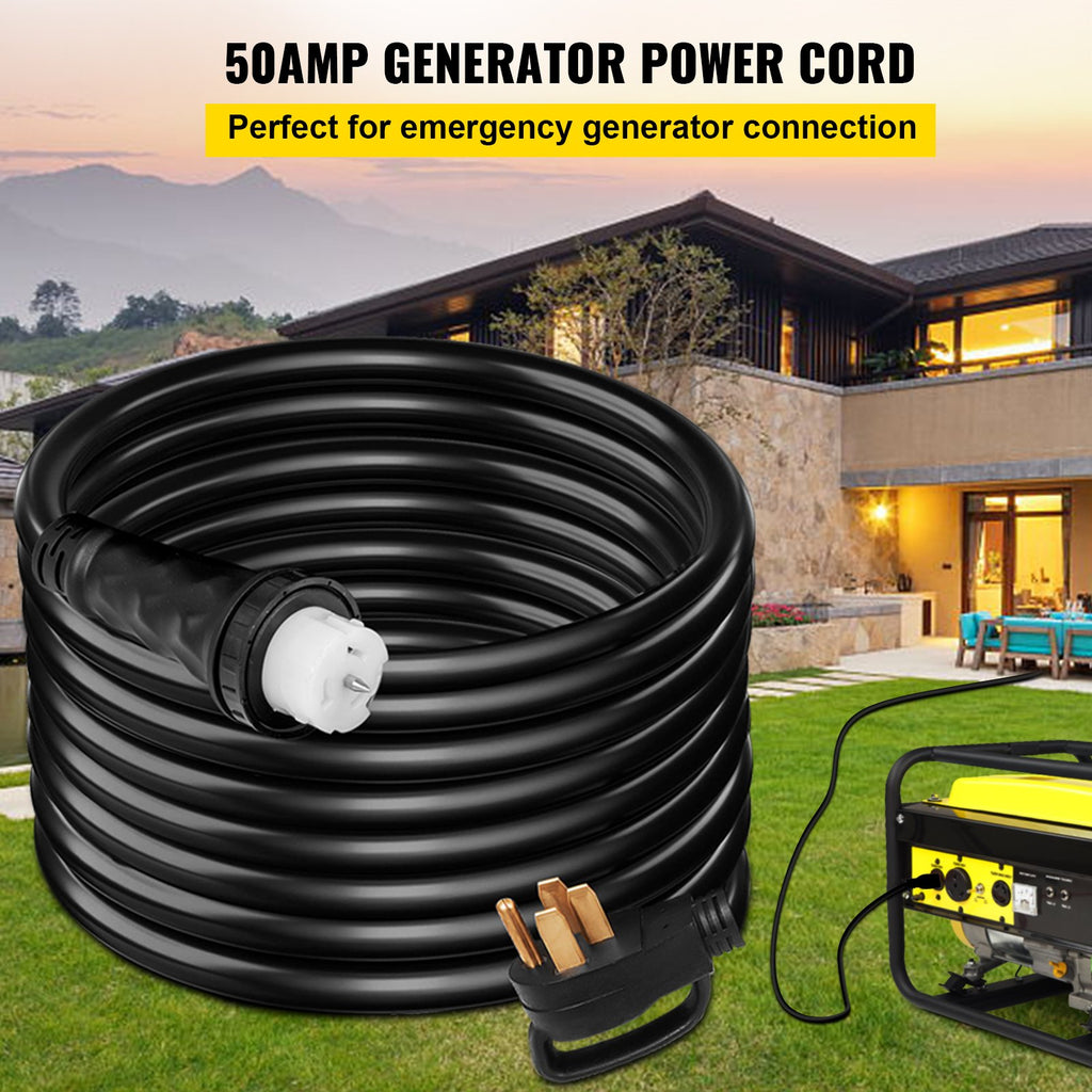 VEVOR 50Ft 50 Amp générateur d'extension câble STW générateur câble 125V 250V générateur de puissance Co