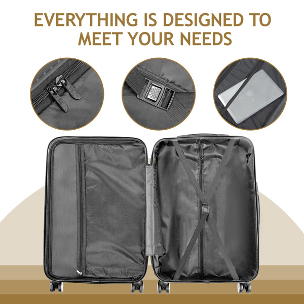 Quatre rayures verticales dans une valise