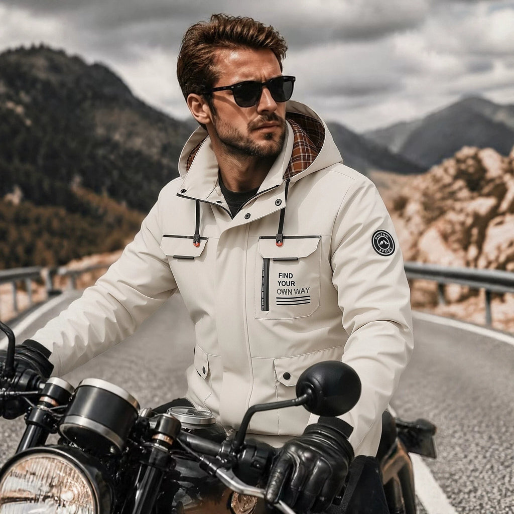 Veste multi-fonctionnelle d'extérieur pour homme en couleur solide