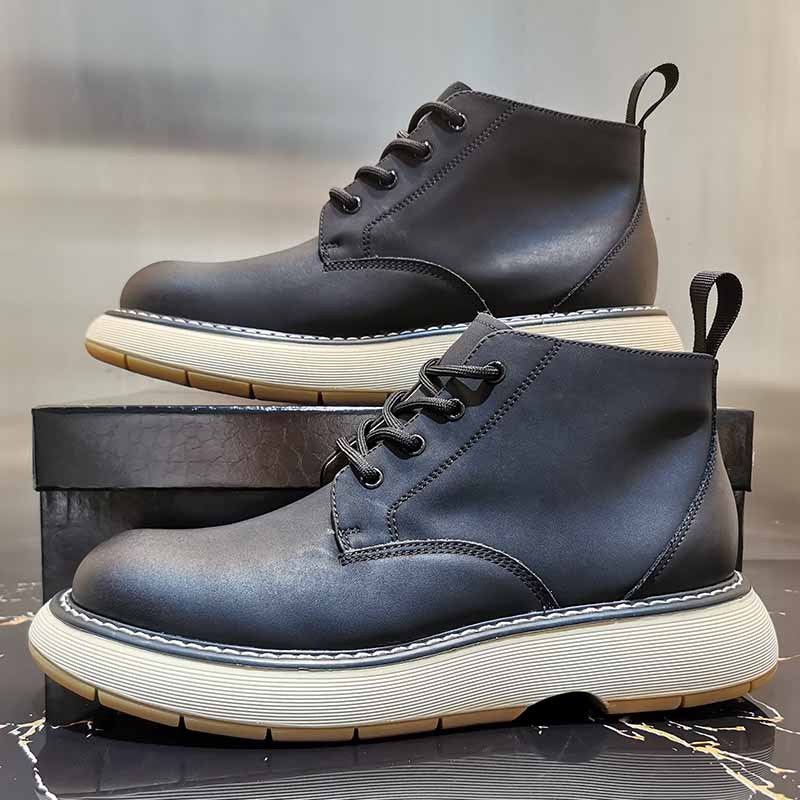Chaussures en cuir haut de gamme à bout rond de vache