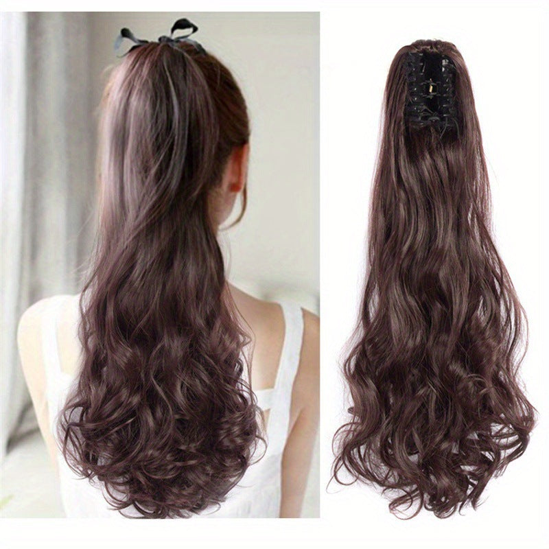 Gros cheveux griffes Wavy cheveux longs bouclés femmes haute queue de cheval