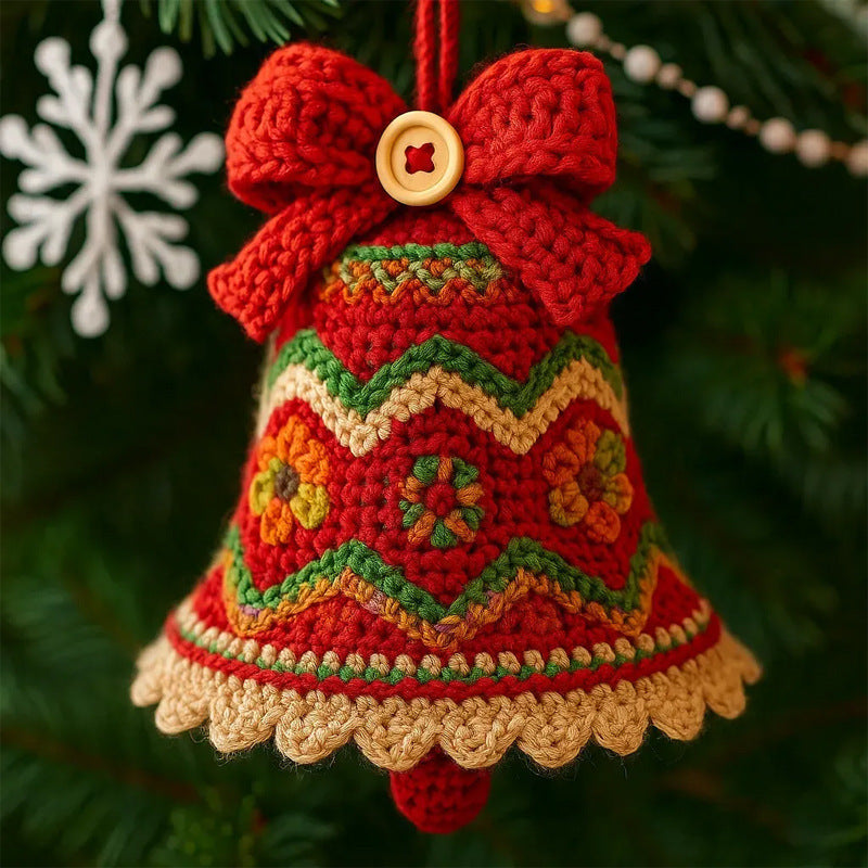 Pendentif de décoration d'arbre de Noël de cloche de Noël 2D plat