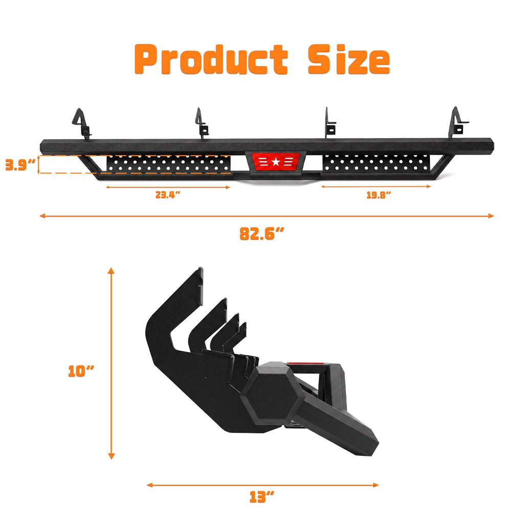 Planches de course de 6" pour 2019- Chevy Silverado 1500 cabine d'équipage