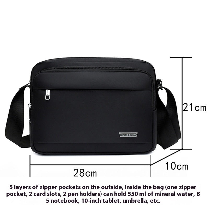 Men's Business Oxford Cloth Horizontal Multi-layer Messenger Bag