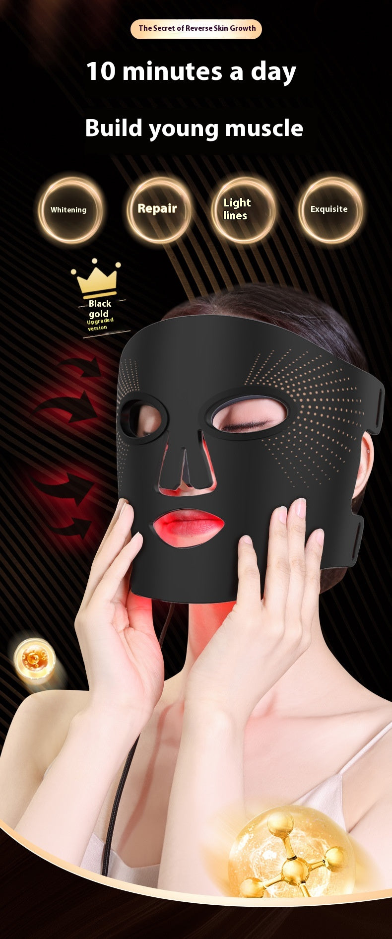 Modèle français Silicone Photon Masque Instrument LED lampe