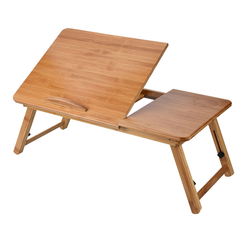 Portable pliable en bois Bamboo Table pour ordinateur portable Canapé-lit Bureau Support pour ordinateur portable réglable 62*34