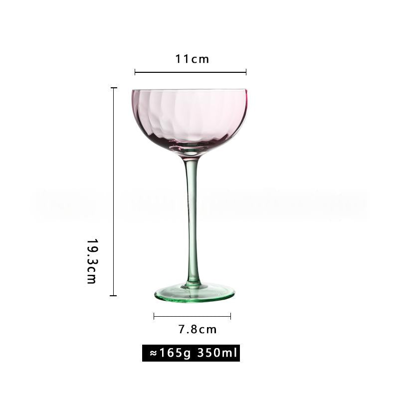Couleur-bloc verre de vin à rayures verticales