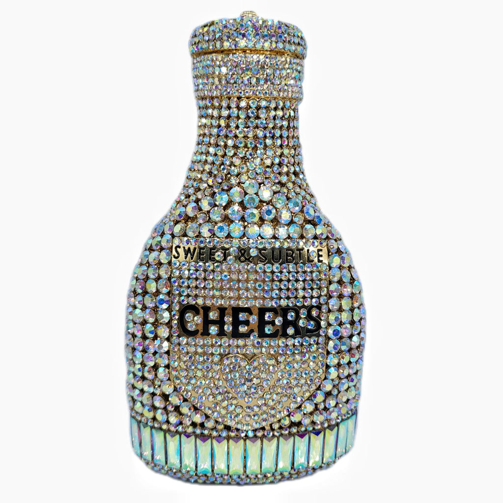 Bouteille de Champagne Strass Soir Clutch Sac Femme