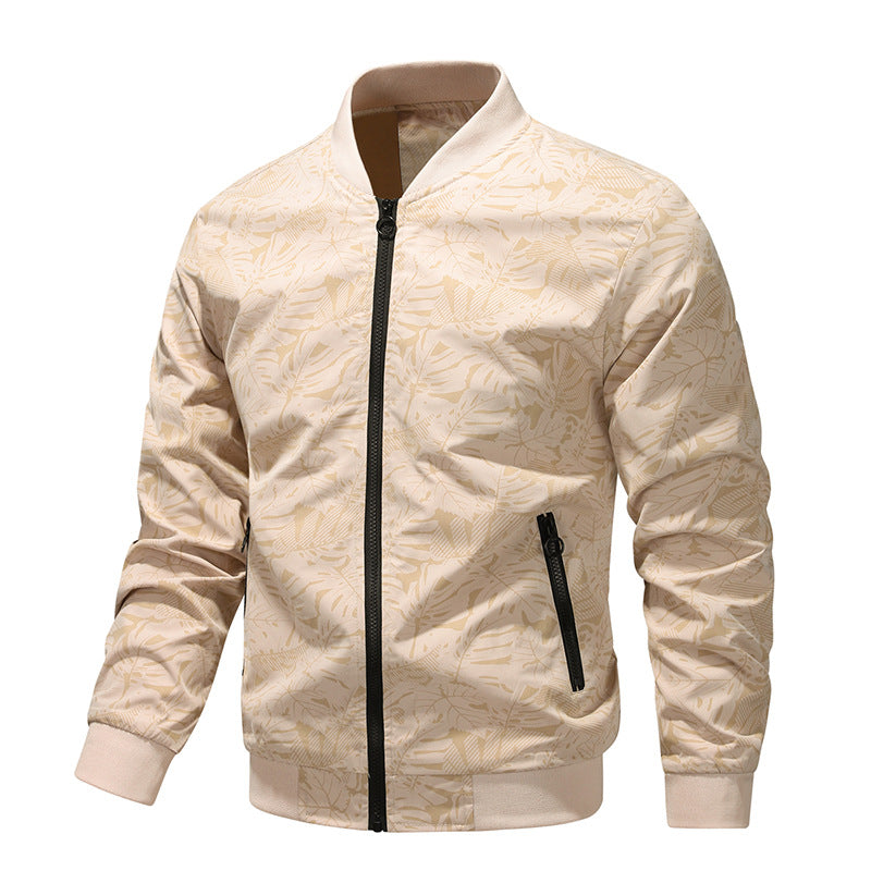 La veste de printemps et d'automne pour homme simple tissu de sac à fermeture éclair en manteau de jeunesse