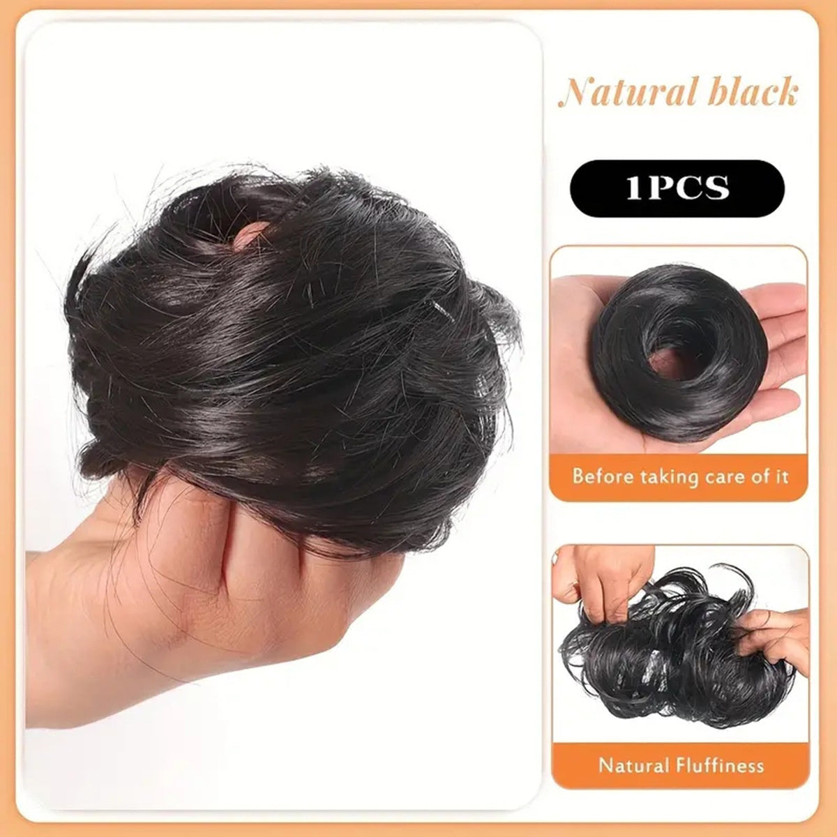 Simulation de boucles de cheveux féminines avec perruque et bande de caoutchouc