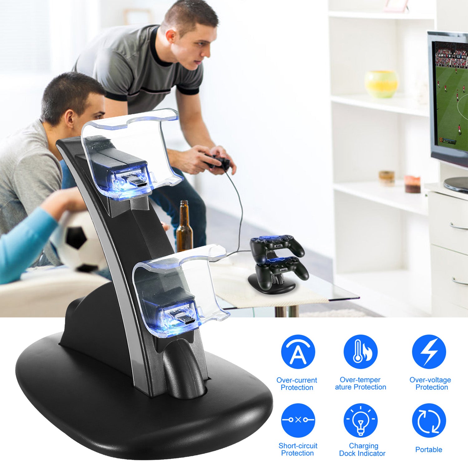 Support de chargeur USB double micro pour le contrôleur de gamepad Slim PS4 Pro-PS4