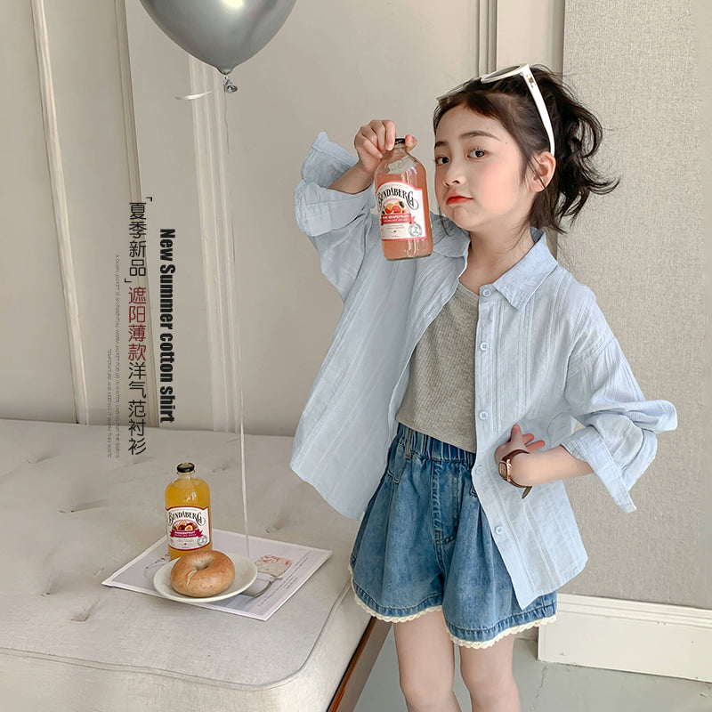 Nouvelle-style Air-conditionnement Chemise enfants Sun-protective Blouse Veste