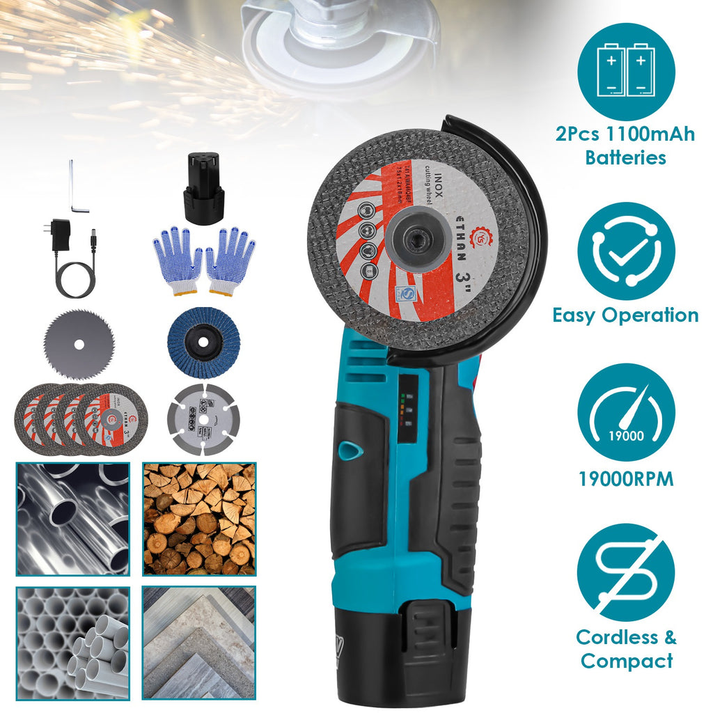 1Set 12V Mini gouttière à angle sans fil polissage à la main de la machine de broyage sans fil gouttière