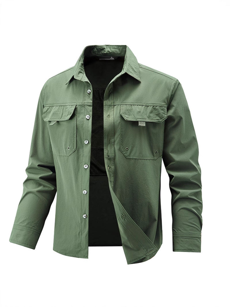 Chemise à manches longues stretch rapide pour hommes