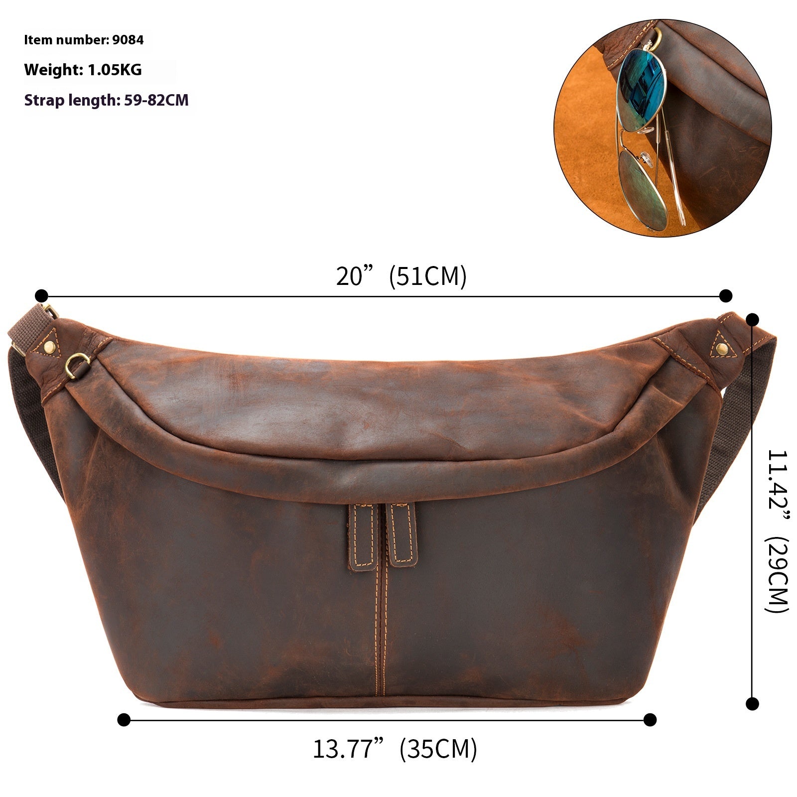 Sac Messenger Homme Sports Cuir Extérieur