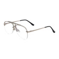Lunettes de soleil en métal à demi-cadre pour homme