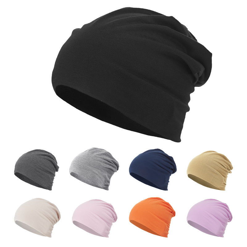 Toute la saison, polyvalent Solide-couleur Slouchy Bonnet avec un design enroulé