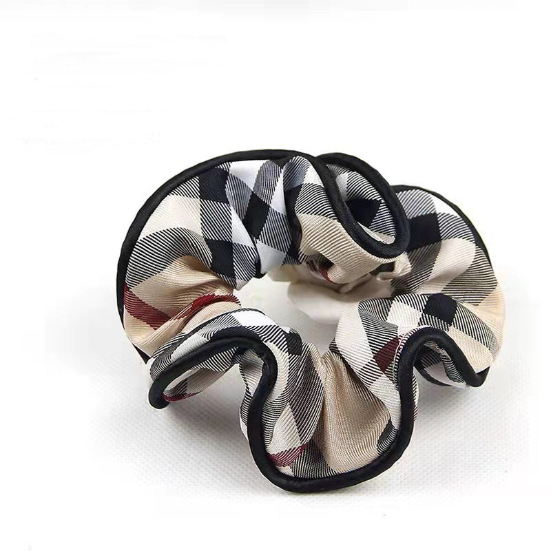 Simple Tissu Plaid Classique Grande Anneau de Cheveux Intestine I