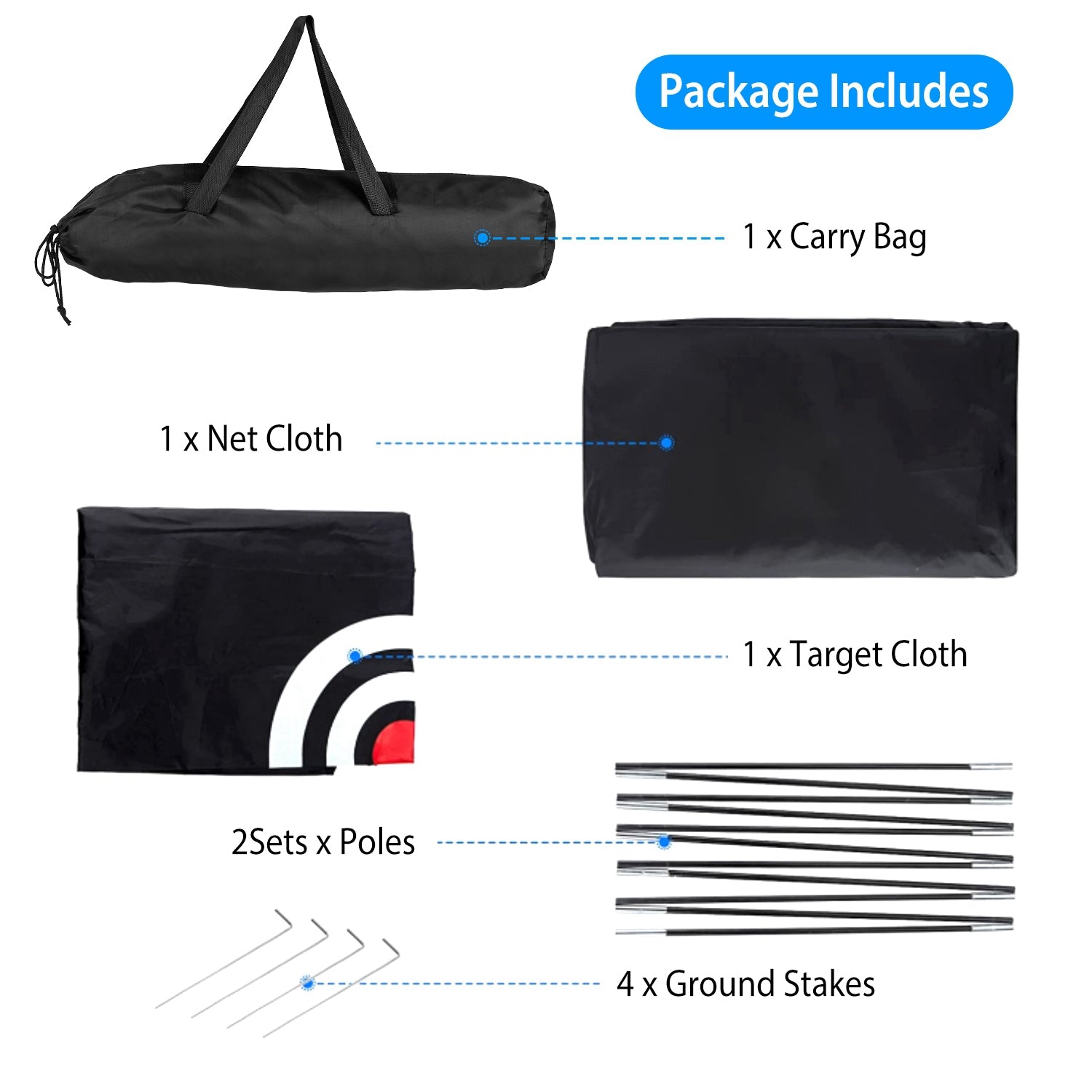 Golf Net Golf Training Aides Pratique Nets Conduite Filets avec Cible Cloth Carry Bag