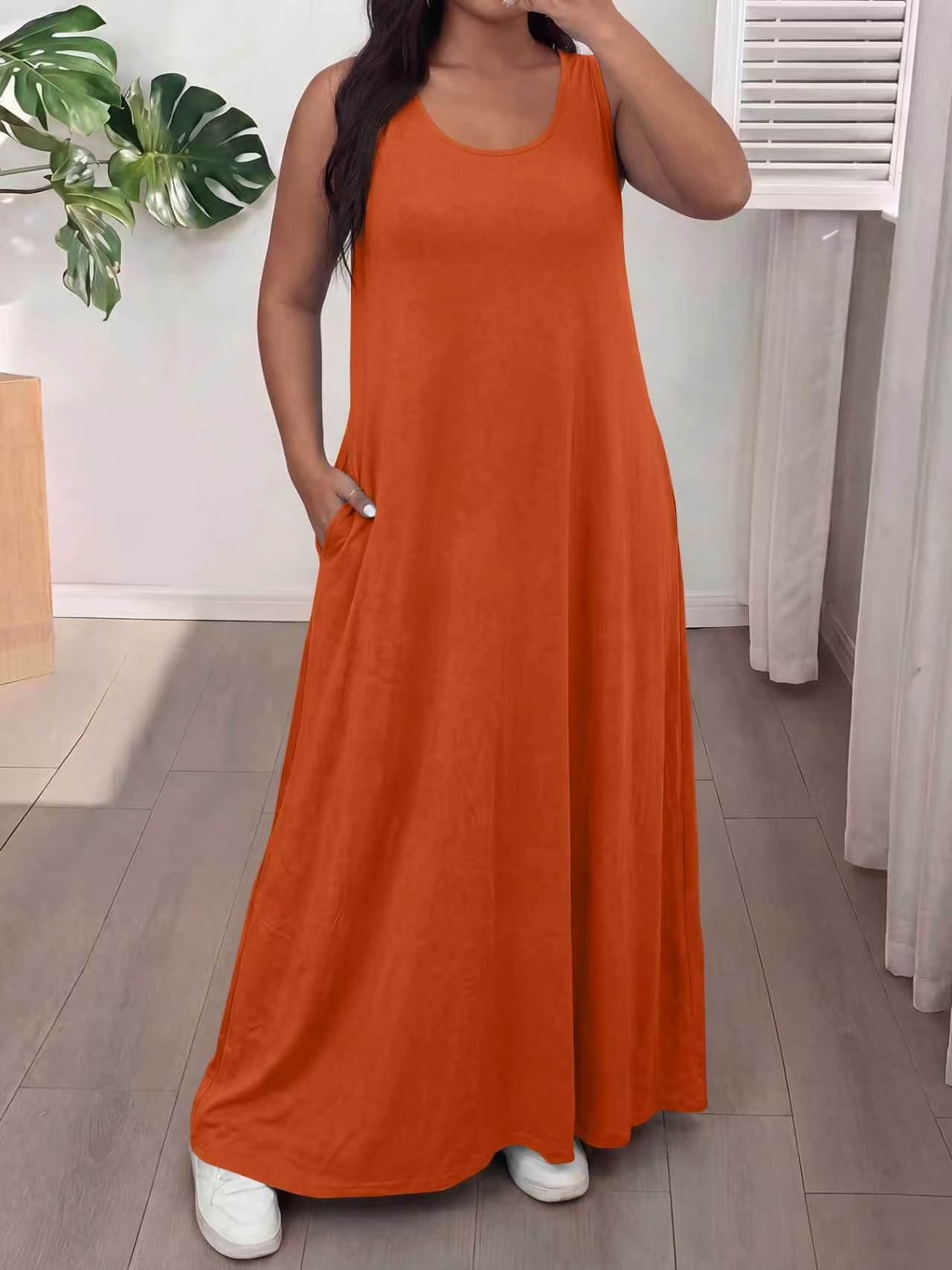 Robe Maxi sans manches pour femmes d'été